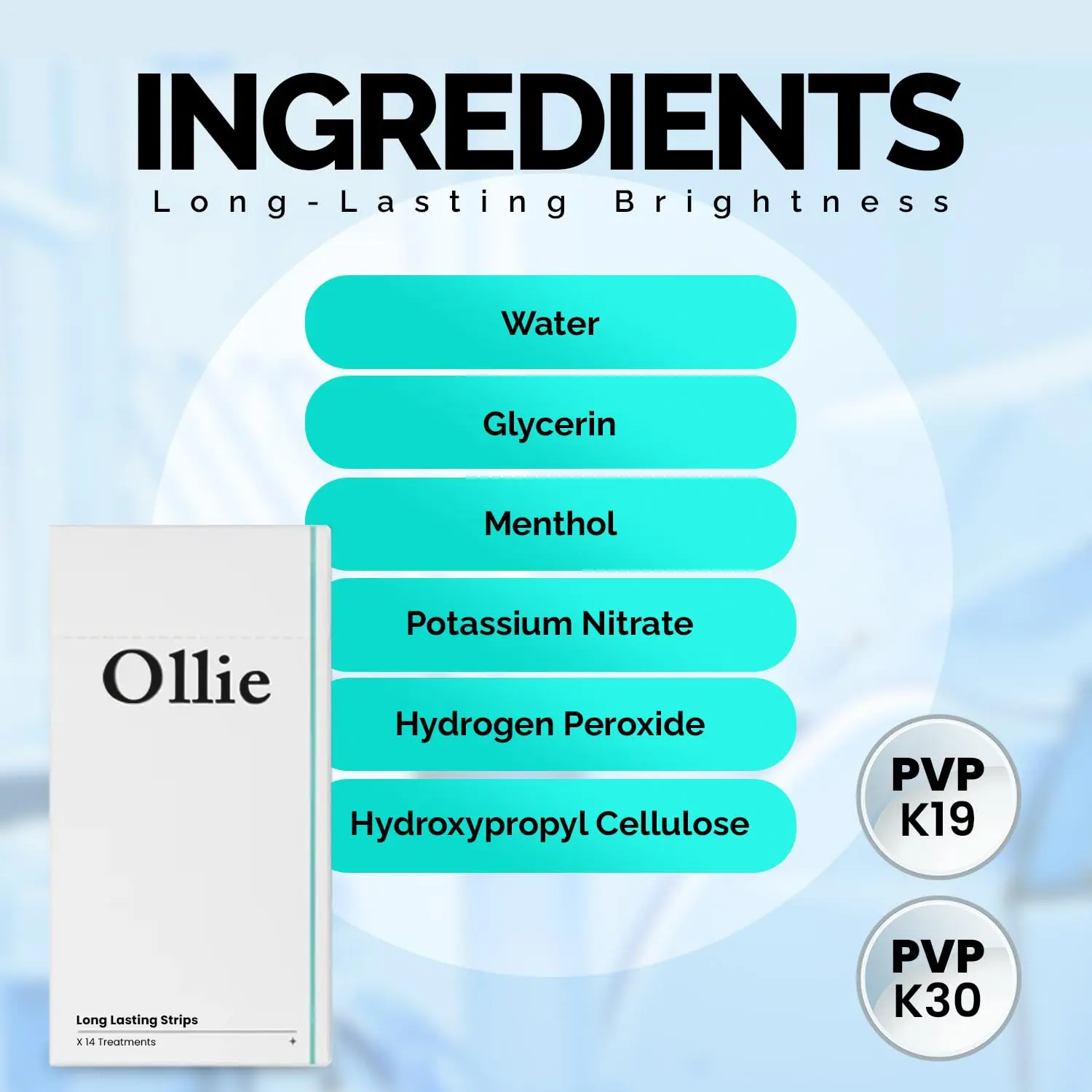 Ollie Transformation Kit whitens sensitive teeth gently in as little as 3 treatments, offering pain-free at-home whitening in 12 days.