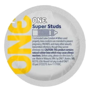A 24-pack of ONE Super Studs Condoms, formerly known as 576 Sensations, made by One.