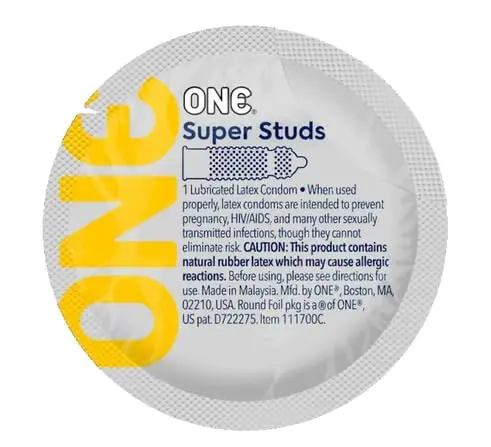 A 24-pack of ONE Super Studs Condoms, formerly known as 576 Sensations, made by One.