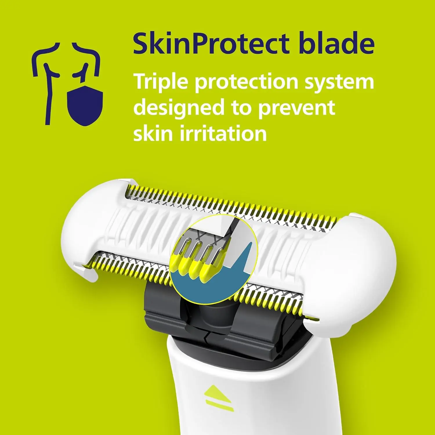 The Philips Norelco OneBlade intimate groomer with SkinProtect blade and body comb provides a comfortable trim for sensitive areas, wet or dry.