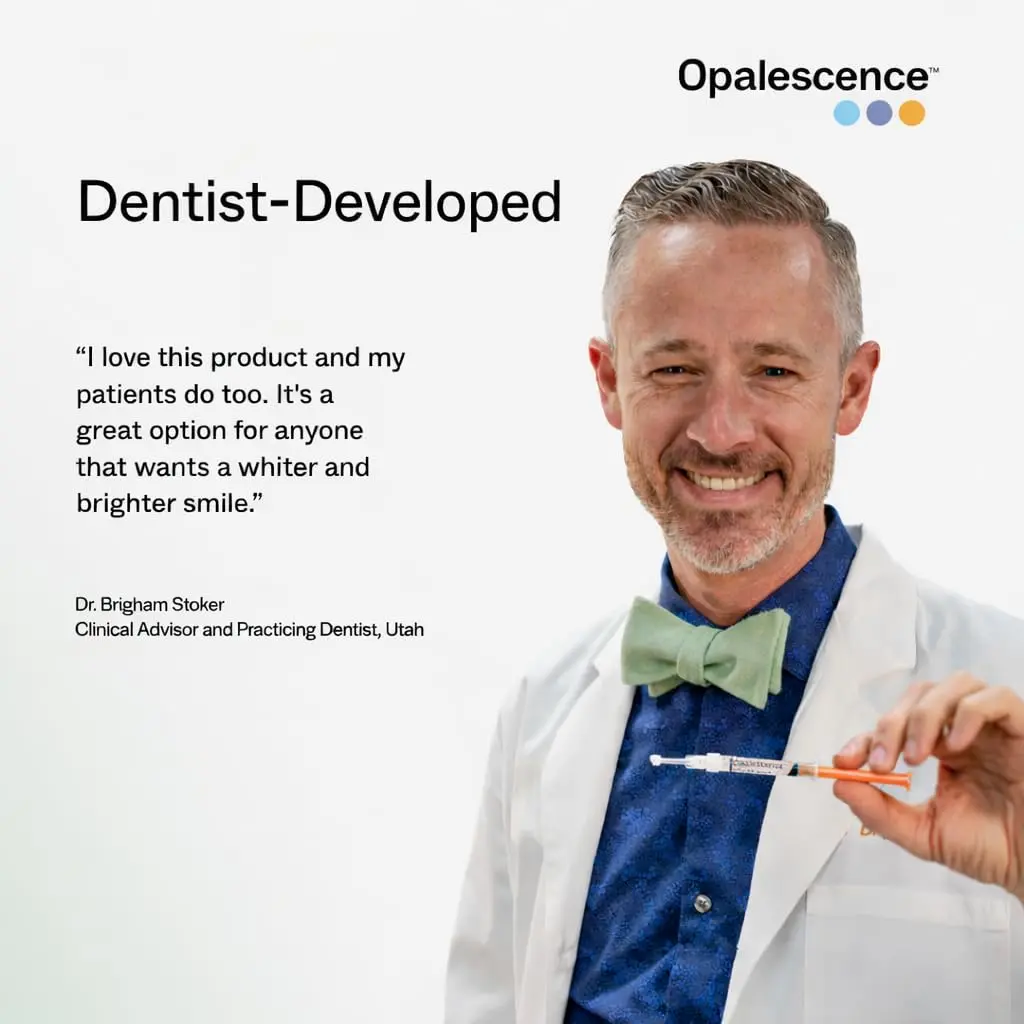 Four Opalescence PF 10% melon-flavored tooth whitening syringes from the Opalescence brand.