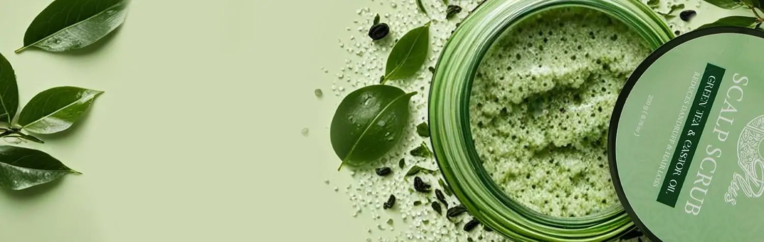 Oplus scalp scrub with rosemary and lavender extracts for deep cleansing and healthy hair.