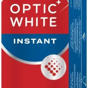 Colgate Optic White toothpaste uses clinically proven optic brighteners and blue foam to create a temporary instant whitening effect.