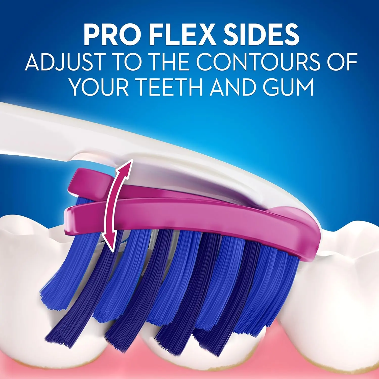 The Oral-B 3D White Luxe Pro-Flex medium toothbrush removes up to 90% of surface stains in two weeks with a stain eraser that polishes teeth.