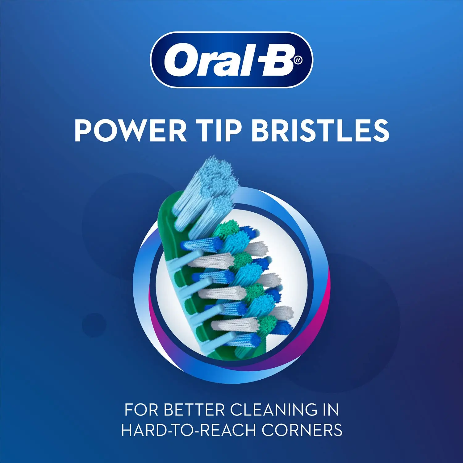This is a four pack of Oral-B Criss Cross toothbrushes with medium bristles, angled for effective plaque removal and featuring a tongue cleaner.
