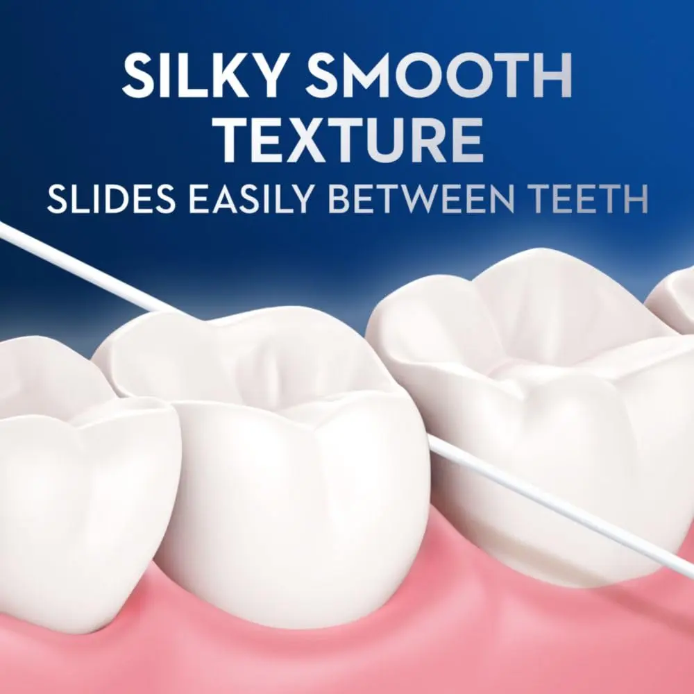 Single-use packets of Oral-B Glide floss threaders easily remove plaque between teeth, ideal for braces, bridges, and implants.