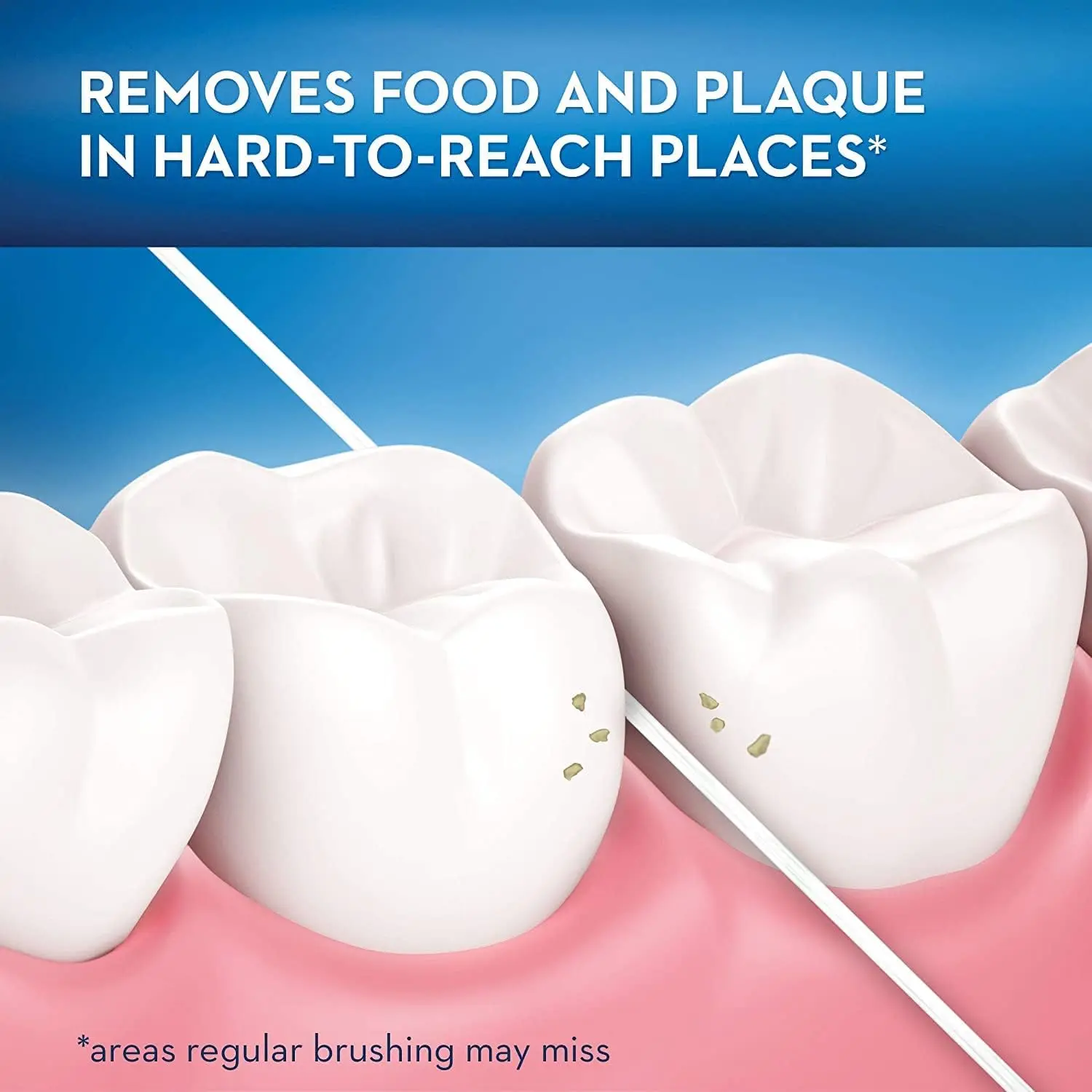 Oral-B Glide Pro-Health floss effectively removes plaque with its shred-resistant and silky-smooth texture.