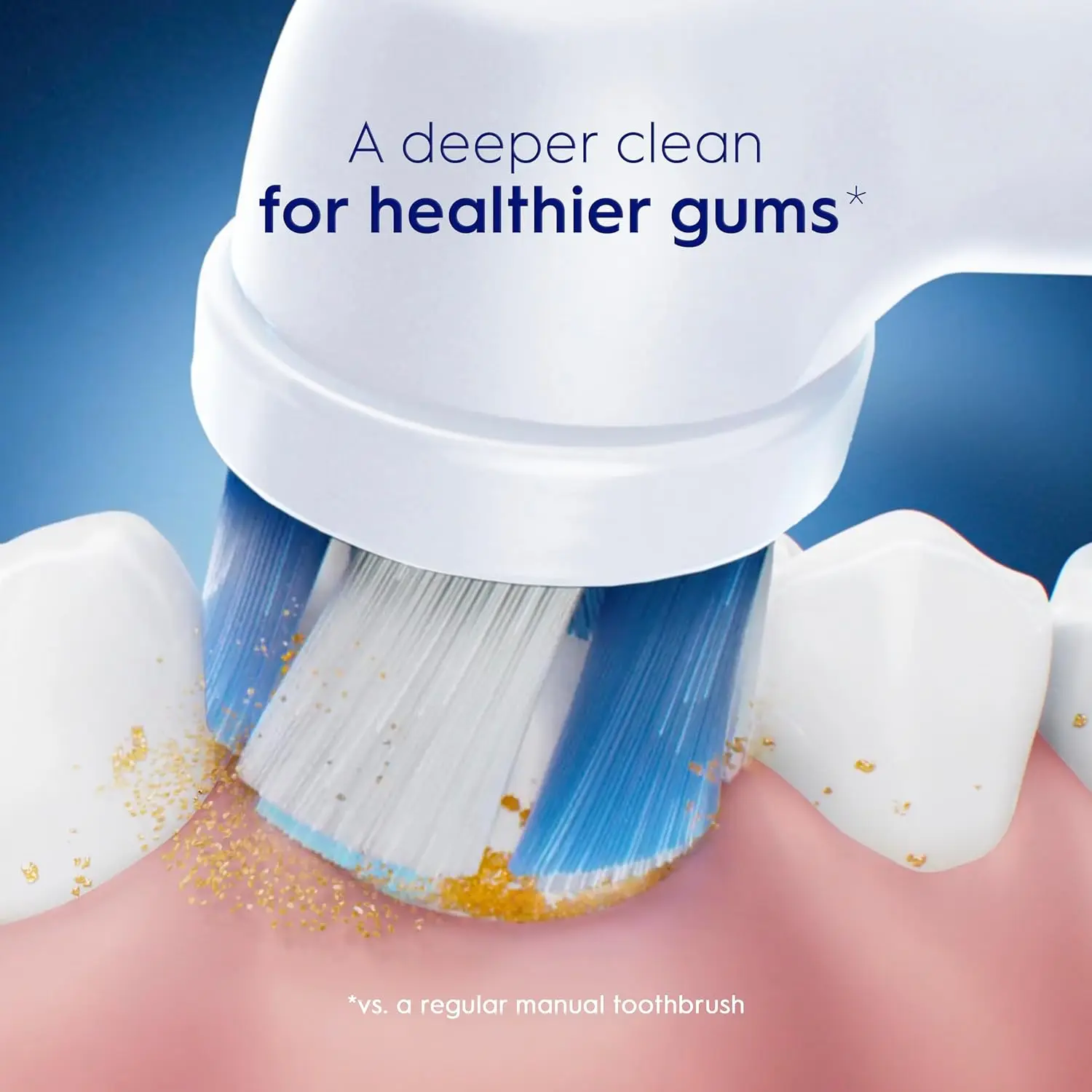 Two Oral-B iO Ultimate Clean replacement brush heads feature professionally inspired design for superior plaque removal on Oral-B iO Series electric toothbrushes.