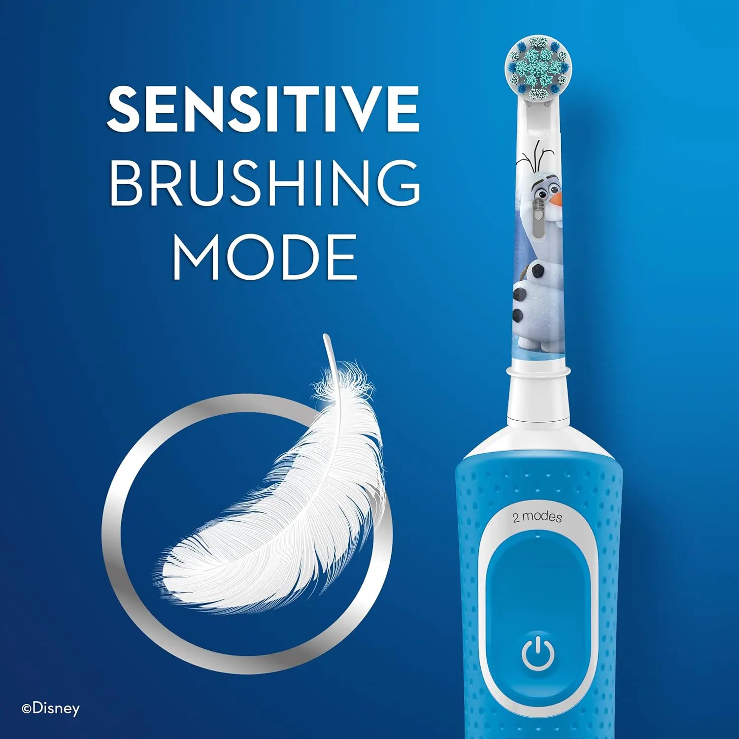 Oral-B Kids Electric Toothbrush featuring a Frozen design with a travel case, designed with soft bristles and a two-minute timer for gentle and effective cleaning of children's teeth.