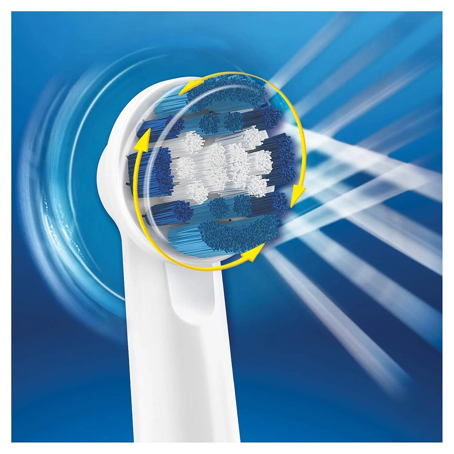 Ten Oral-B Precision Clean replacement brush heads designed to reach hard-to-reach areas and remove plaque, compatible with most Oral-B rechargeable handles.