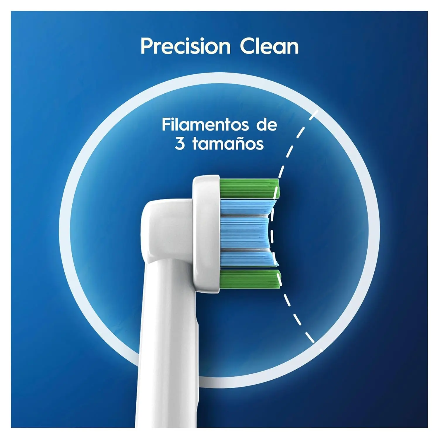 A pack of eight Oral-B Precision Clean replacement toothbrush heads with CleanMaximiser bristles, designed to remove plaque and improve gum health.