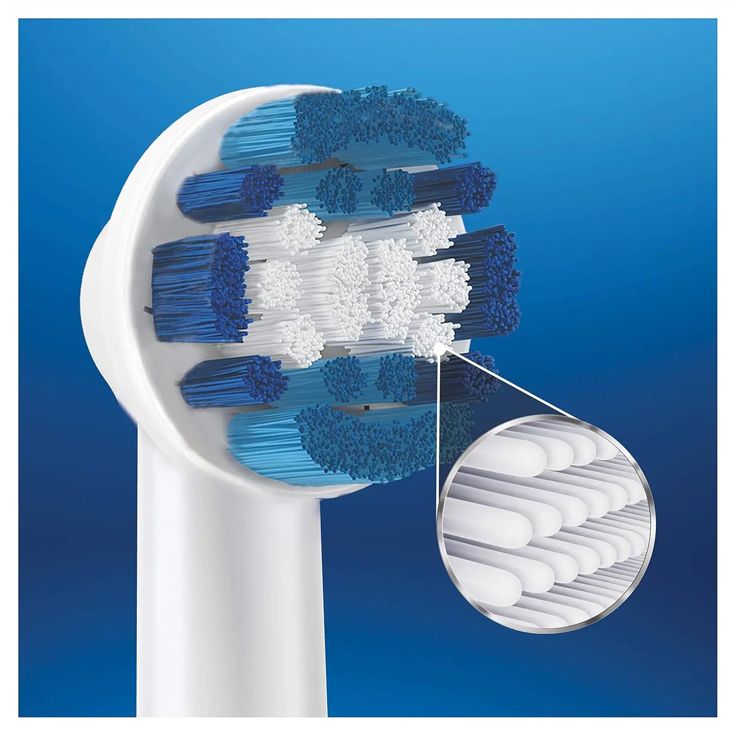 Ten Oral-B Precision Clean replacement brush heads designed to reach hard-to-reach areas and remove plaque, compatible with most Oral-B rechargeable handles.