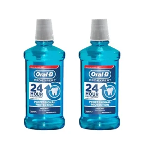 Oral-B Pro-Expert Fresh Mint Mouthwash provides clinically proven 24-hour plaque protection with a gentle, alcohol-free formula.