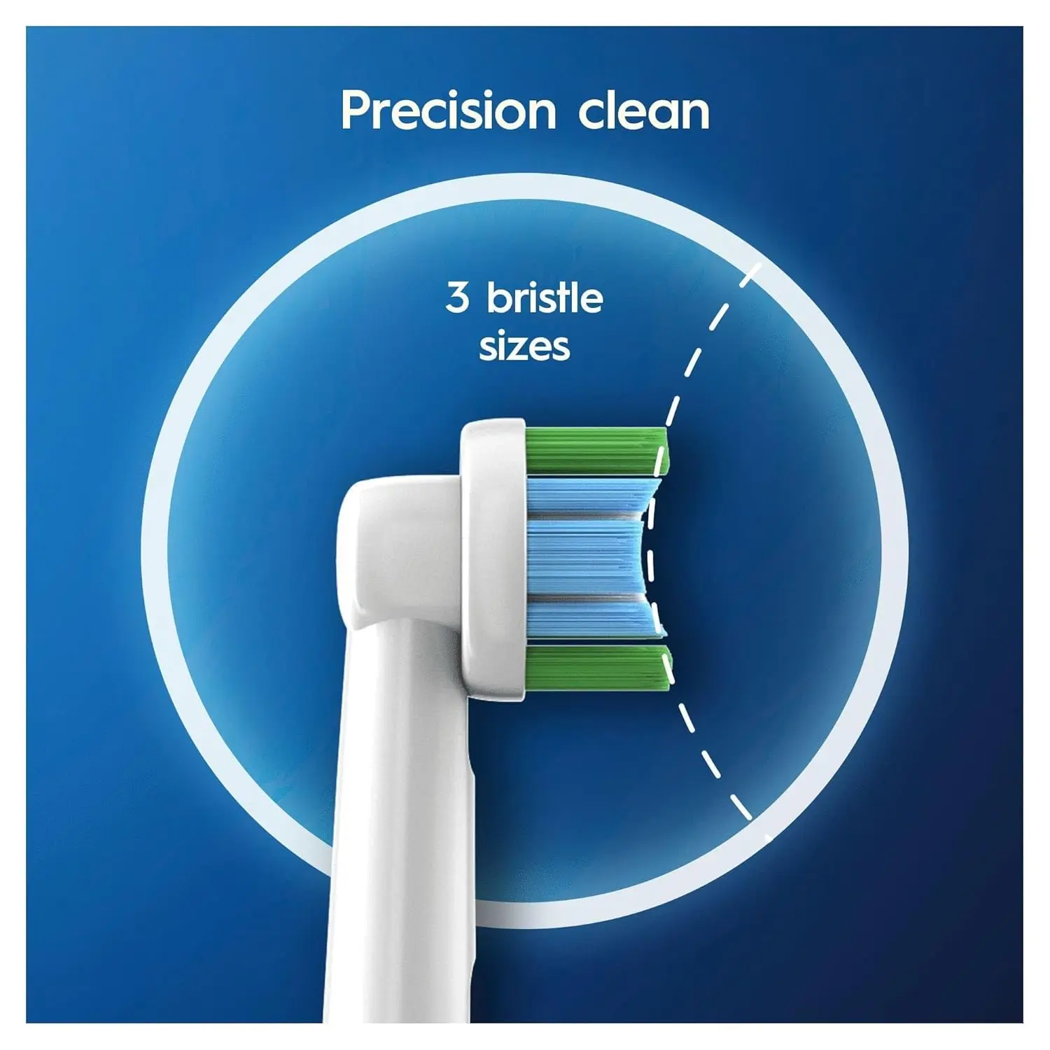 Close-up of an Oral-B Pro battery powered toothbrush with two included batteries.