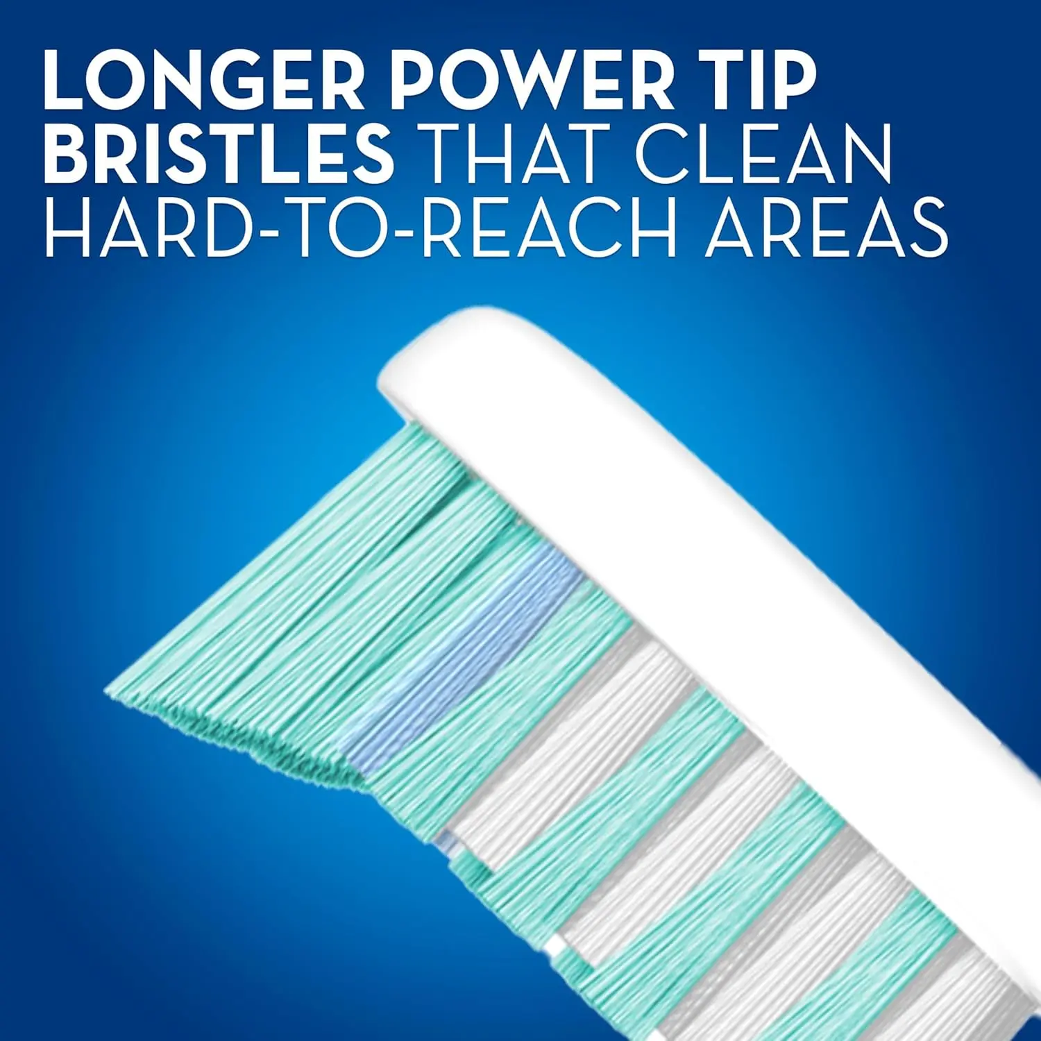 Two Oral-B 3D White Fresh manual toothbrushes with outer gingival stimulators for gum massage, plaque removal, and tongue cleaning for fresher breath.