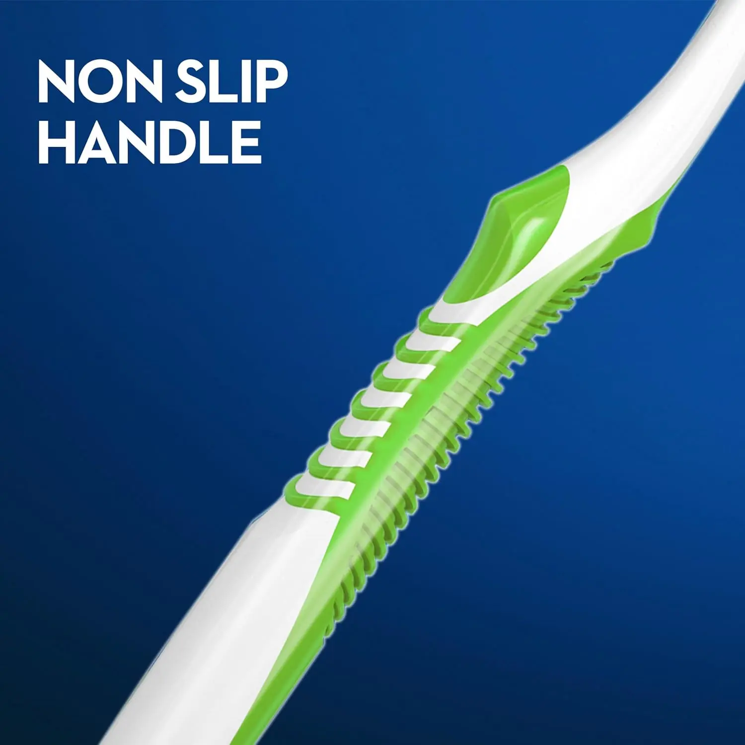 Two Oral-B 3D White Fresh manual toothbrushes with outer gingival stimulators for gum massage, plaque removal, and tongue cleaning for fresher breath.