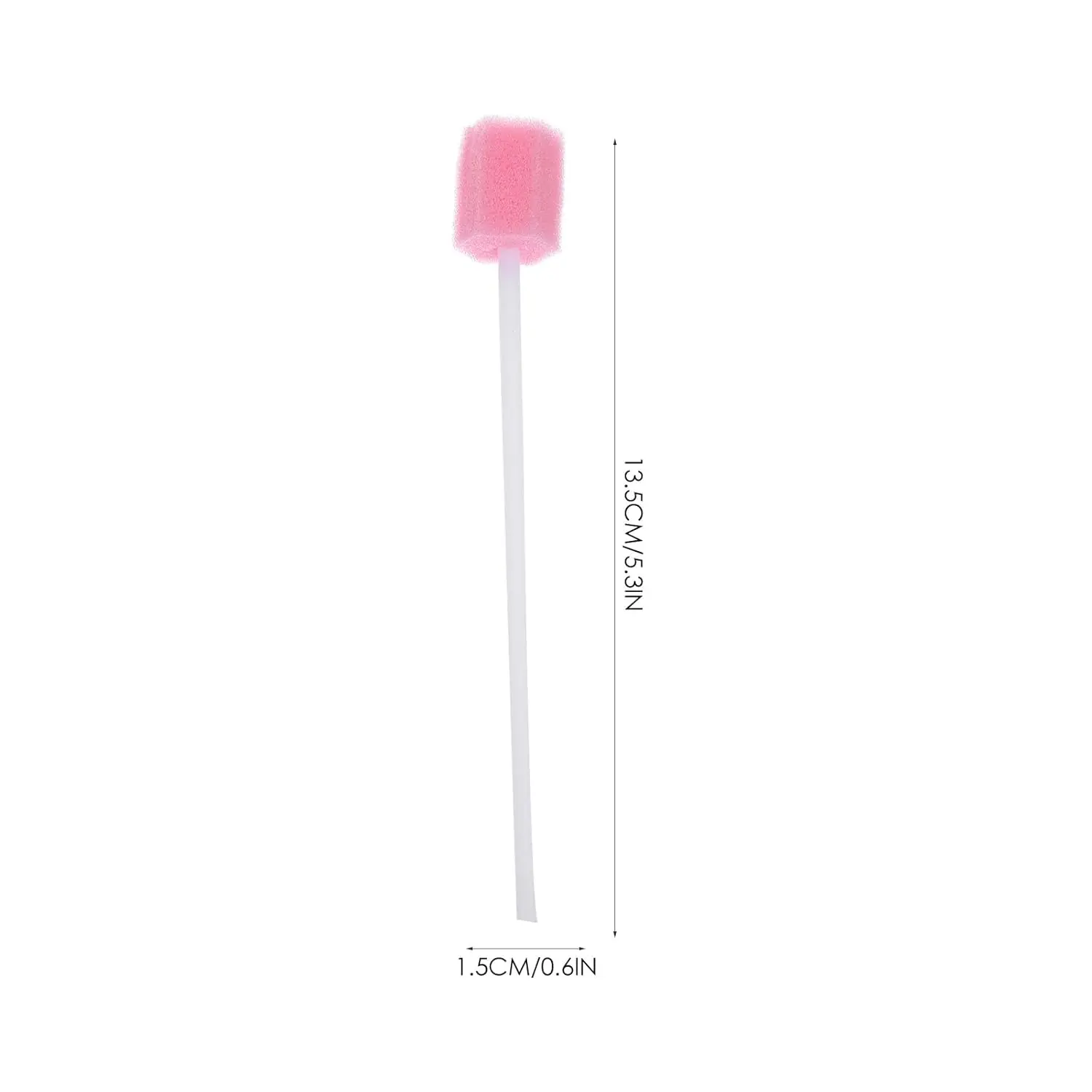 Pink disposable oral care sponge swabs gently clean and moisten sensitive teeth and gums for seniors, adults, and children.
