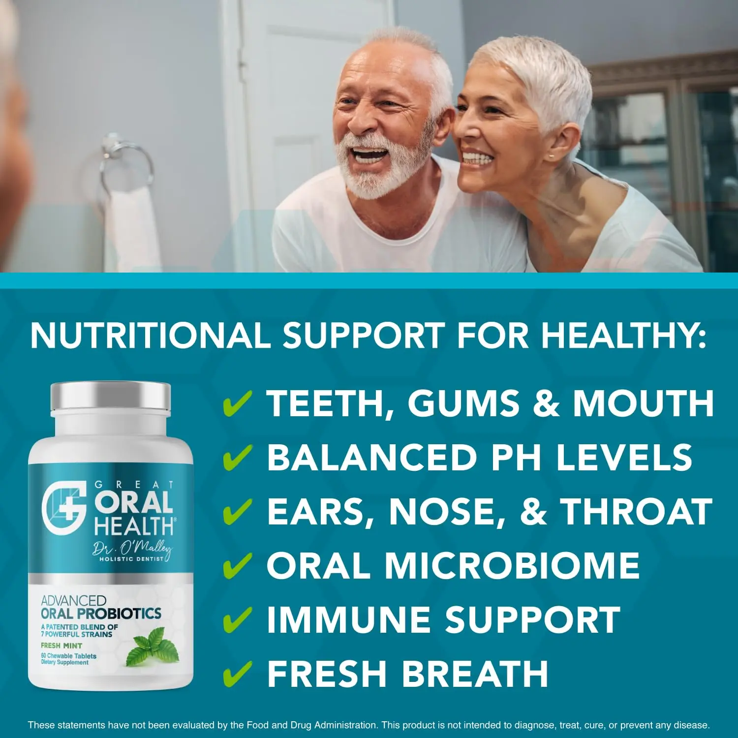 Great Oral Health probiotics with BLIS K12 and M18 are dentist-formulated to help fight bad breath and support healthy teeth and gums, now dairy-free and vegan friendly.