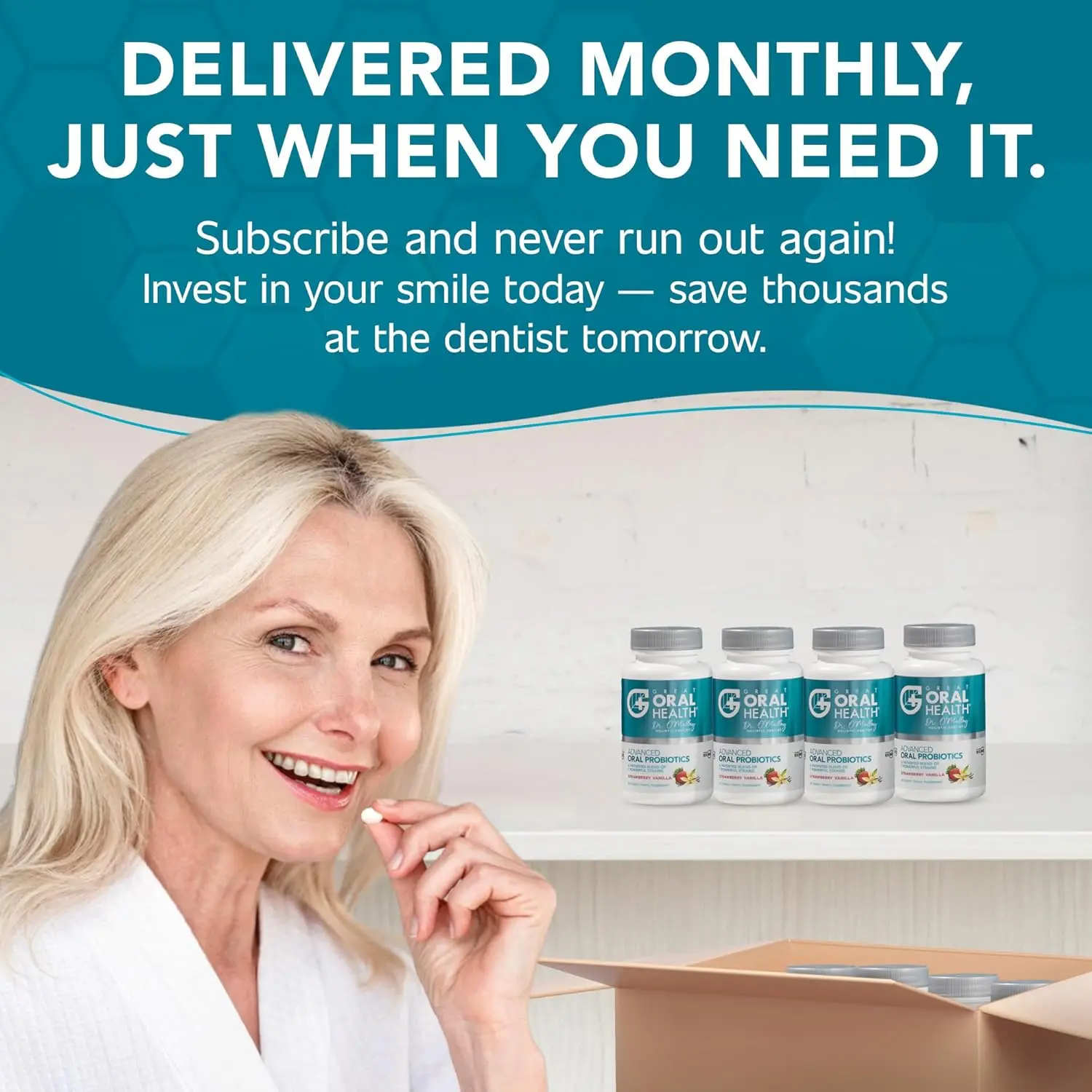 Chewable oral probiotics with BLIS K12 and M18 help fight bad breath, support healthy gums, and promote overall oral health.