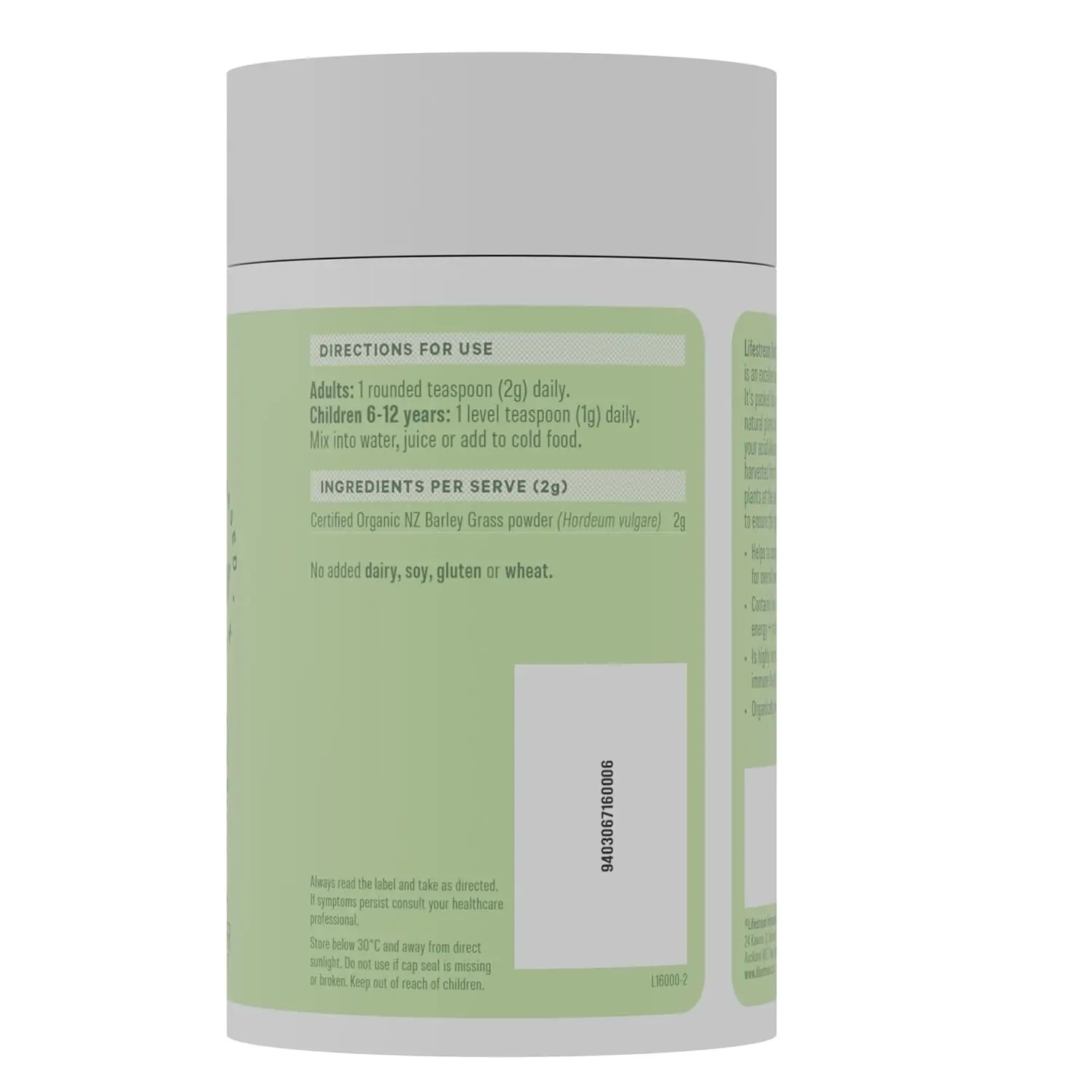 Lifestream organic barley grass powder provides natural energy, supports a healthy immune system and helps maintain overall wellbeing.
