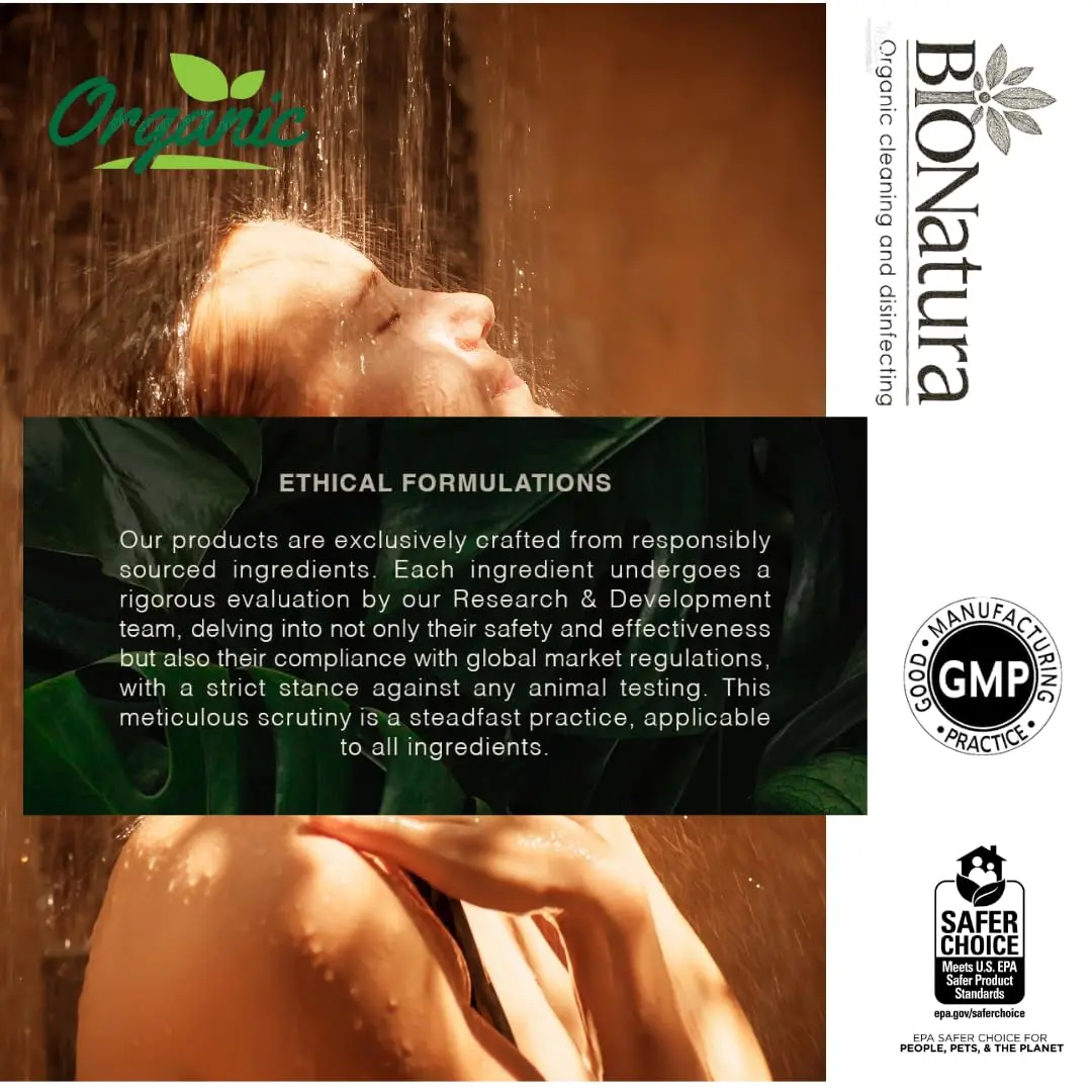 A bottle of organic body wash made with natural coconut and olive oils for moisturizing and gentle cleansing.