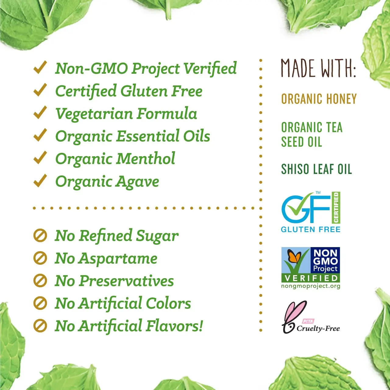 Three bottles of Lively Up Gold N' Light organic honey breath freshener offer a milder, refreshing taste with exotic ingredients for long-lasting fresh breath.