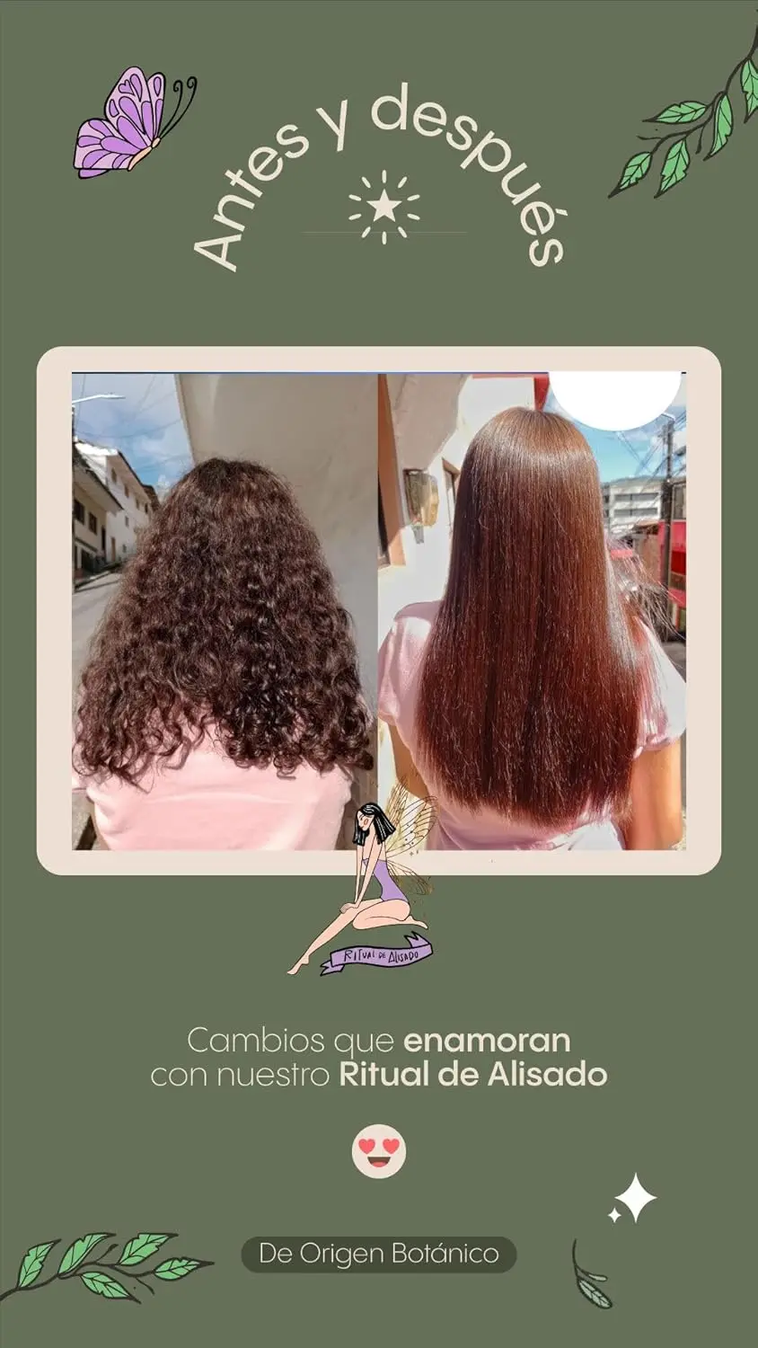 One liter organic keratin hair treatment kit with shampoo, bioserums, and instructions for smooth, frizz-free hair.