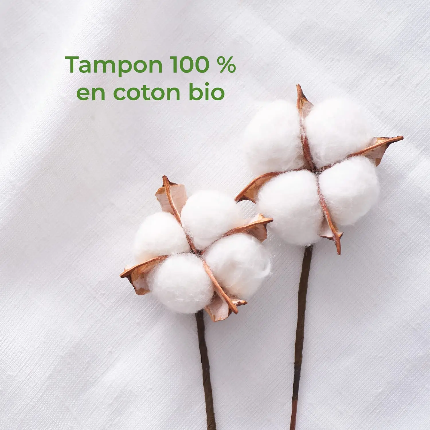 Image of a box of Organyc Super Plus tampons, made from 100% certified organic cotton and perfume-free, designed to be compatible with the skin's natural pH.