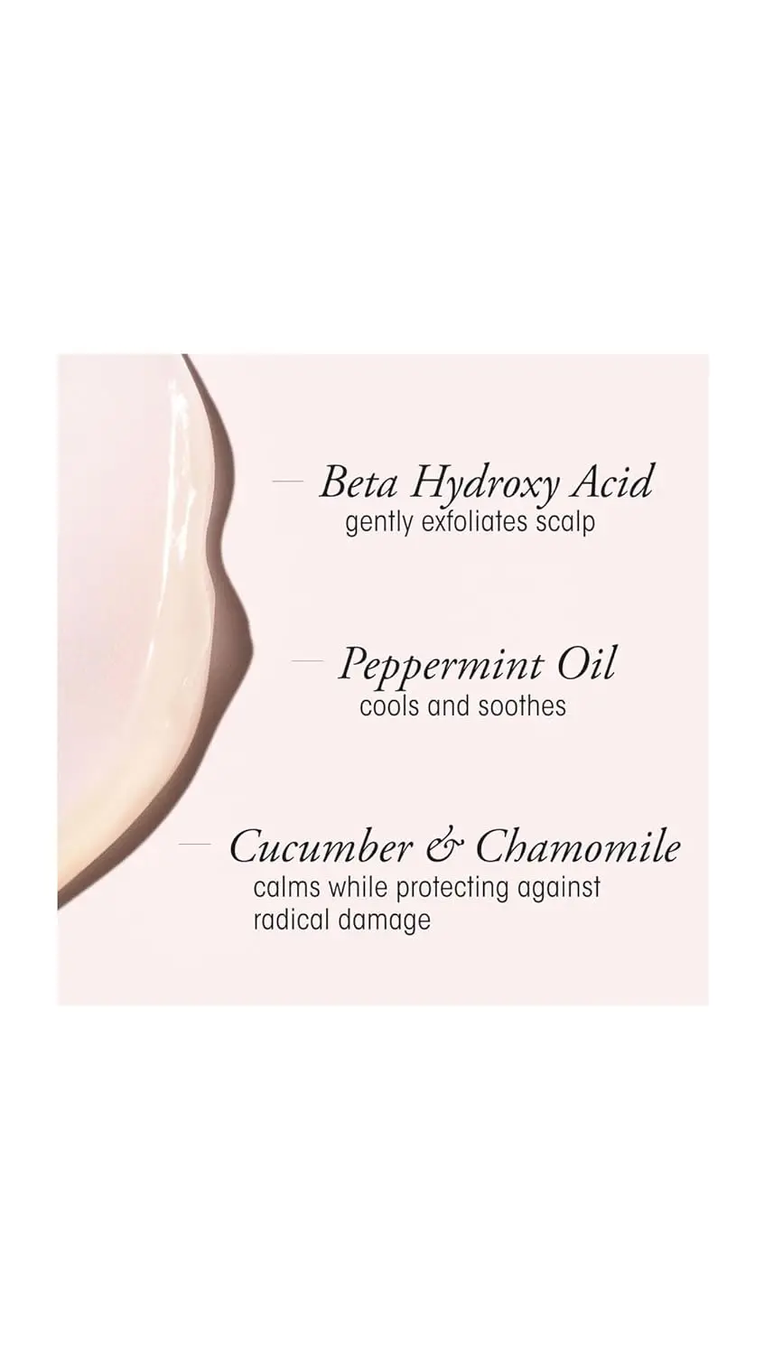 Oribe Serene Scalp Soothing Leave-On Treatment for dry and damaged hair that removes flakes and balances the scalp with cooling mint and calming chamomile.