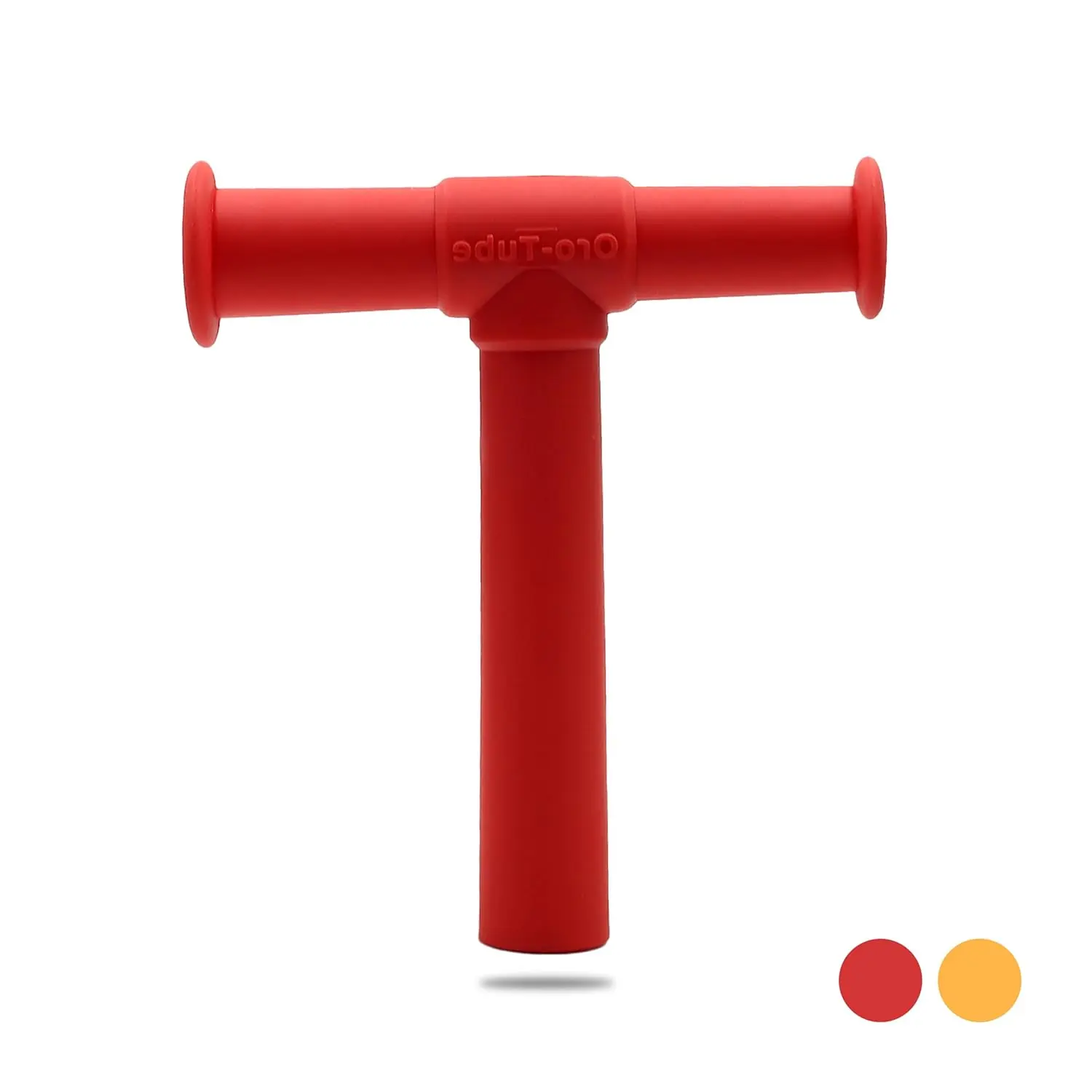 Red SPEECHGEARS Oro-Tube is a medical grade chewing tube designed for speech, feeding, and sensory integration, offering a resilient, non-consumable surface for jaw grading, alignment, and oral tactile treatment.