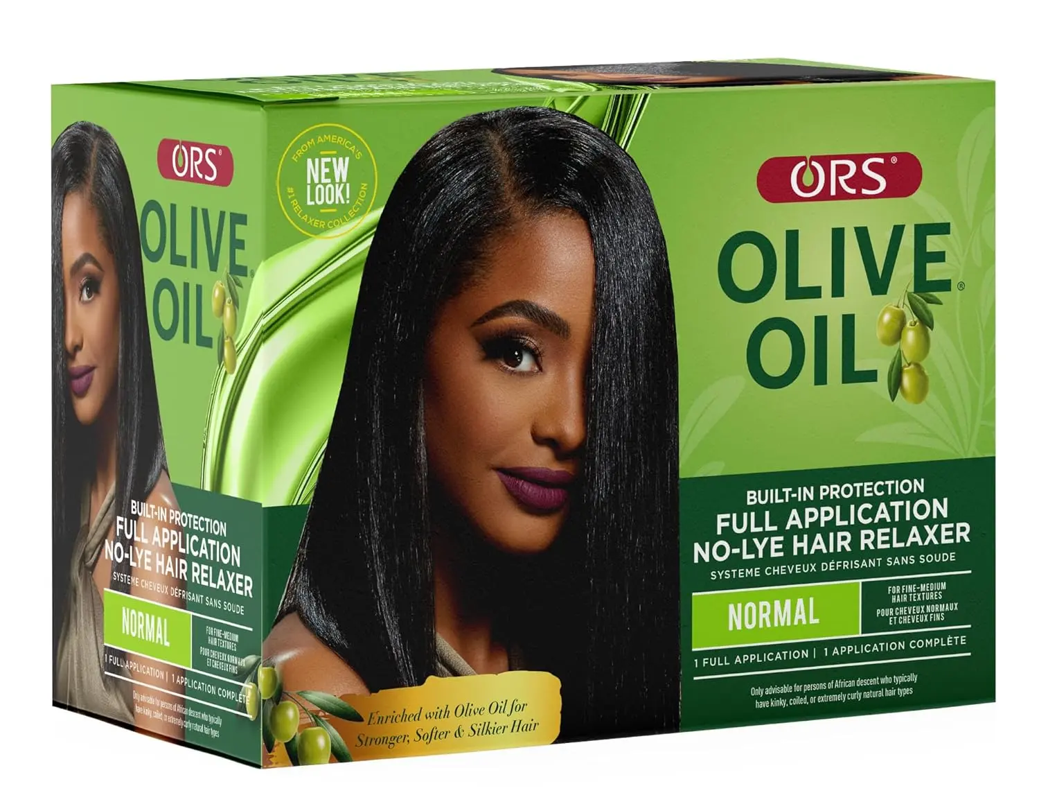 ORS Olive Oil Built-In Protection No-Lye Hair Relaxer gently relaxes and protects normal hair with olive oil, shea butter, and Pequi Oil for manageability, strength, and shine.
