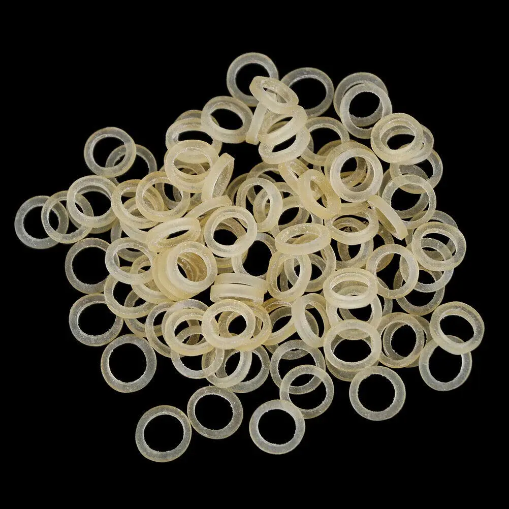A close-up image showing a pack of 500 orthodontic elastic rubber bands designed for dental use, offering gentle and long-lasting traction with high elasticity and durability, made from safe, imported rubber materials.