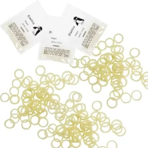 This pack contains 300 medium 3.5oz orthodontic elastic rubber bands, ideal for braces, gap closure, and even pet grooming or hair braiding.
