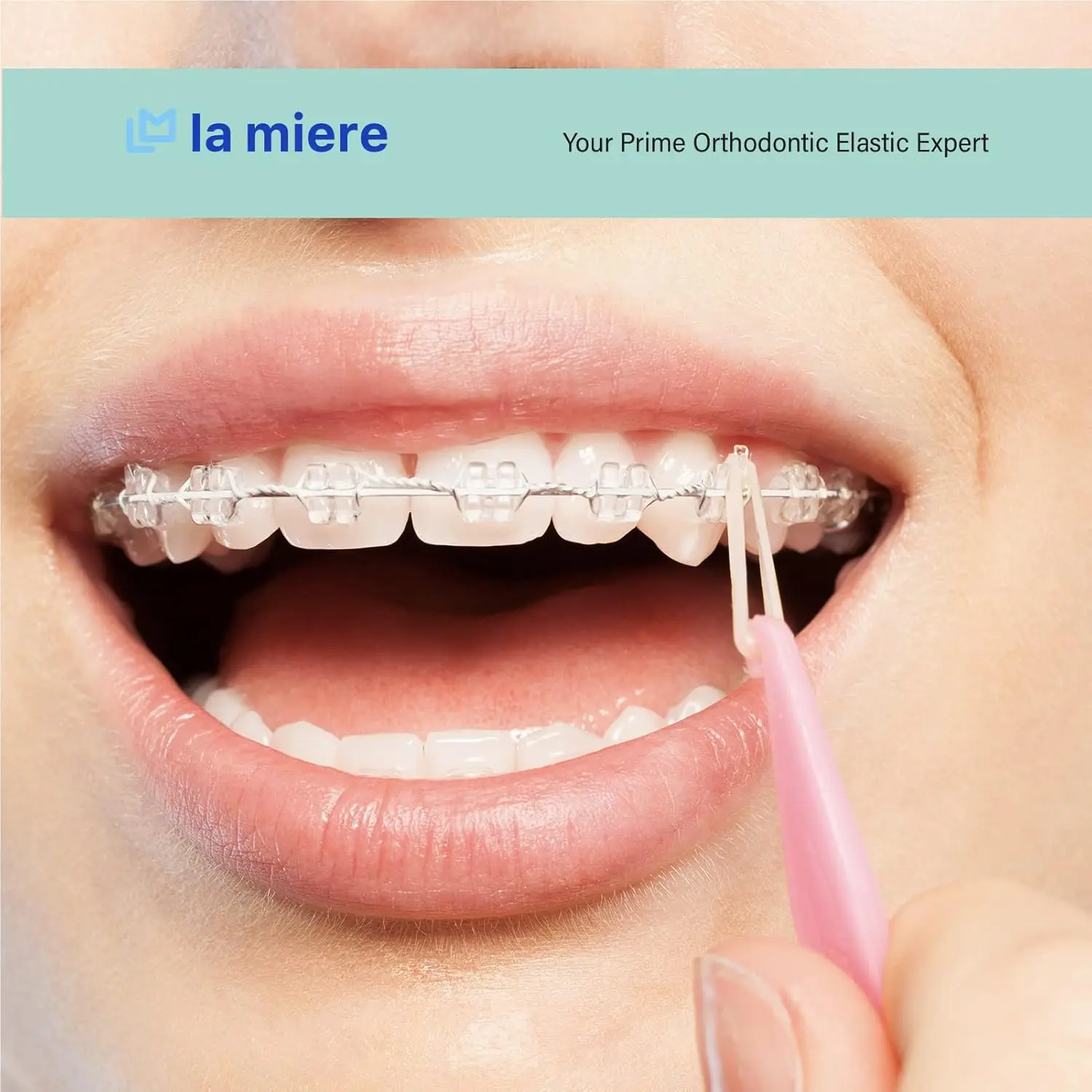 A pack of 300 clear, prime medical grade orthodontic elastic bands, heavy force, 3/8 inch size, for consistent and accurate dental use.