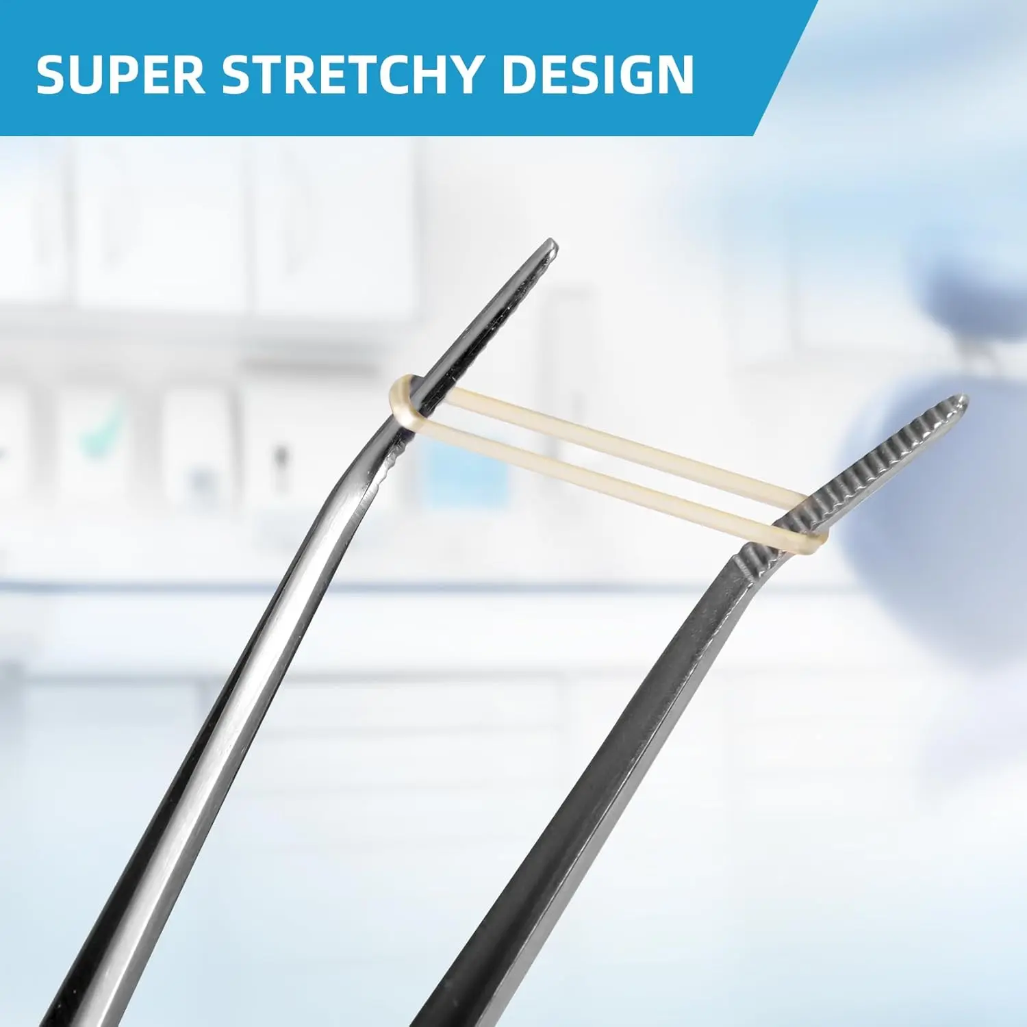 This image shows a pack of Annhua clear orthodontic elastic rubber bands with elastics placers, size 3/16" and heavy force 4.5 Oz, designed to help correct bite problems such as overbites and underbites.