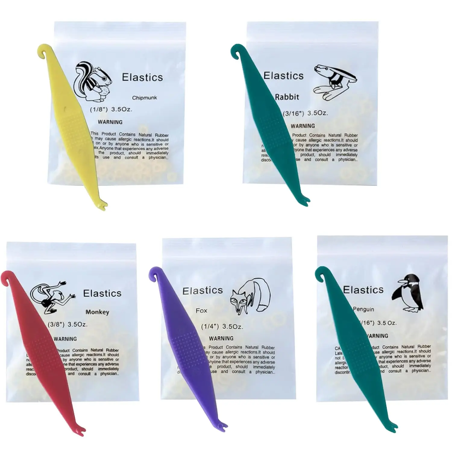 This 500 pack of orthodontic rubber bands is perfect for braces, hair braids, dreadlocks, and fixing tooth gaps, and includes elastic placers for easy use.