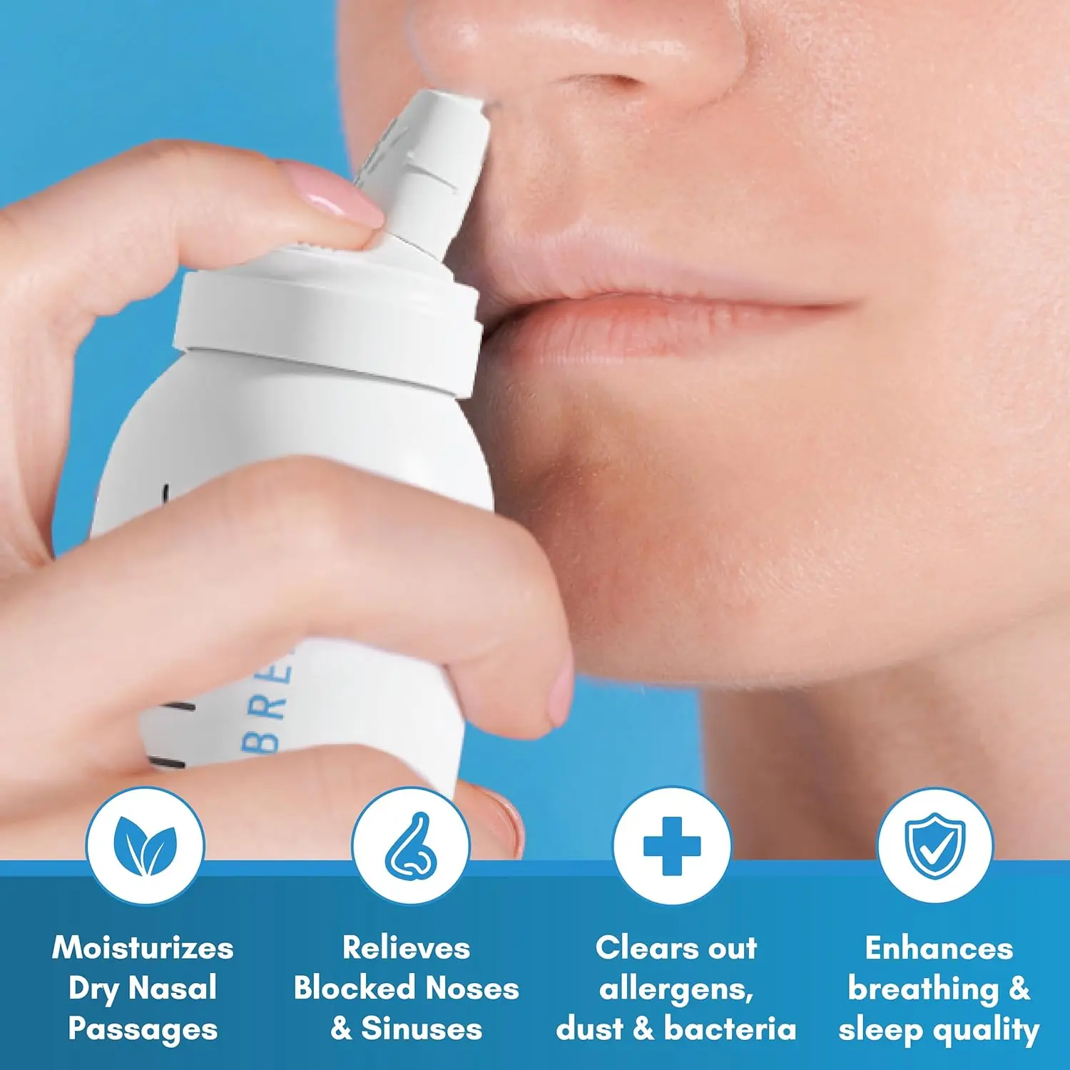 This two-pack of Otomar saline nasal spray provides natural allergy and sinus symptom relief by washing away impurities and moisturizing nasal passages for adults.