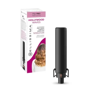 Close-up of the BELLISSIMA Imetec My Pro Twist & Style oval-shaped curling iron attachment with a 38x25mm diameter and ceramic coating for creating Hollywood waves.