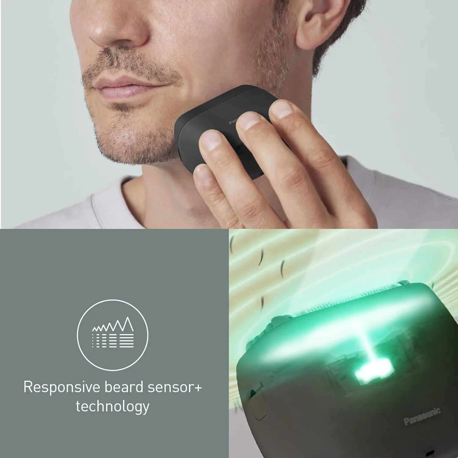 The Panasonic 5-blade electric shaver for men provides a close and comfortable wet or dry shave with its responsive beard sensor and Japanese stainless-steel blades, and includes a USB-C charging cable and carry case.