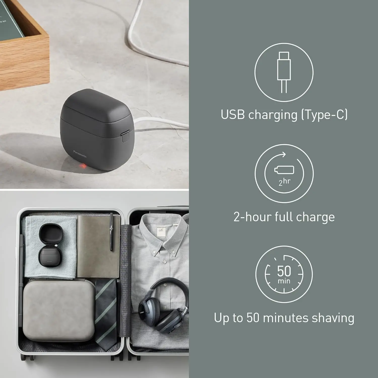 The Panasonic 5-blade electric shaver for men provides a close and comfortable wet or dry shave with its responsive beard sensor and Japanese stainless-steel blades, and includes a USB-C charging cable and carry case.