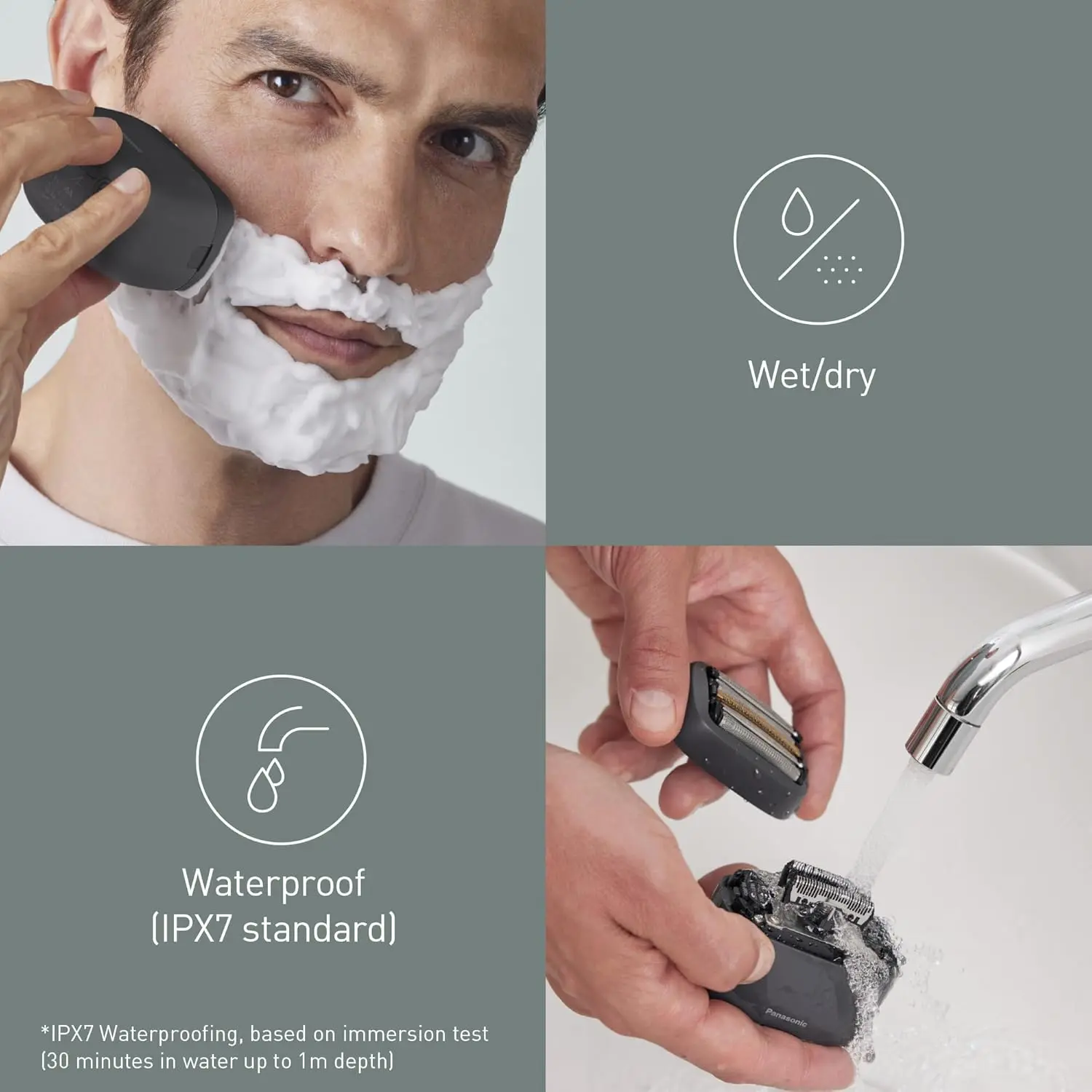 The Panasonic 5-blade electric shaver for men provides a close and comfortable wet or dry shave with its responsive beard sensor and Japanese stainless-steel blades, and includes a USB-C charging cable and carry case.