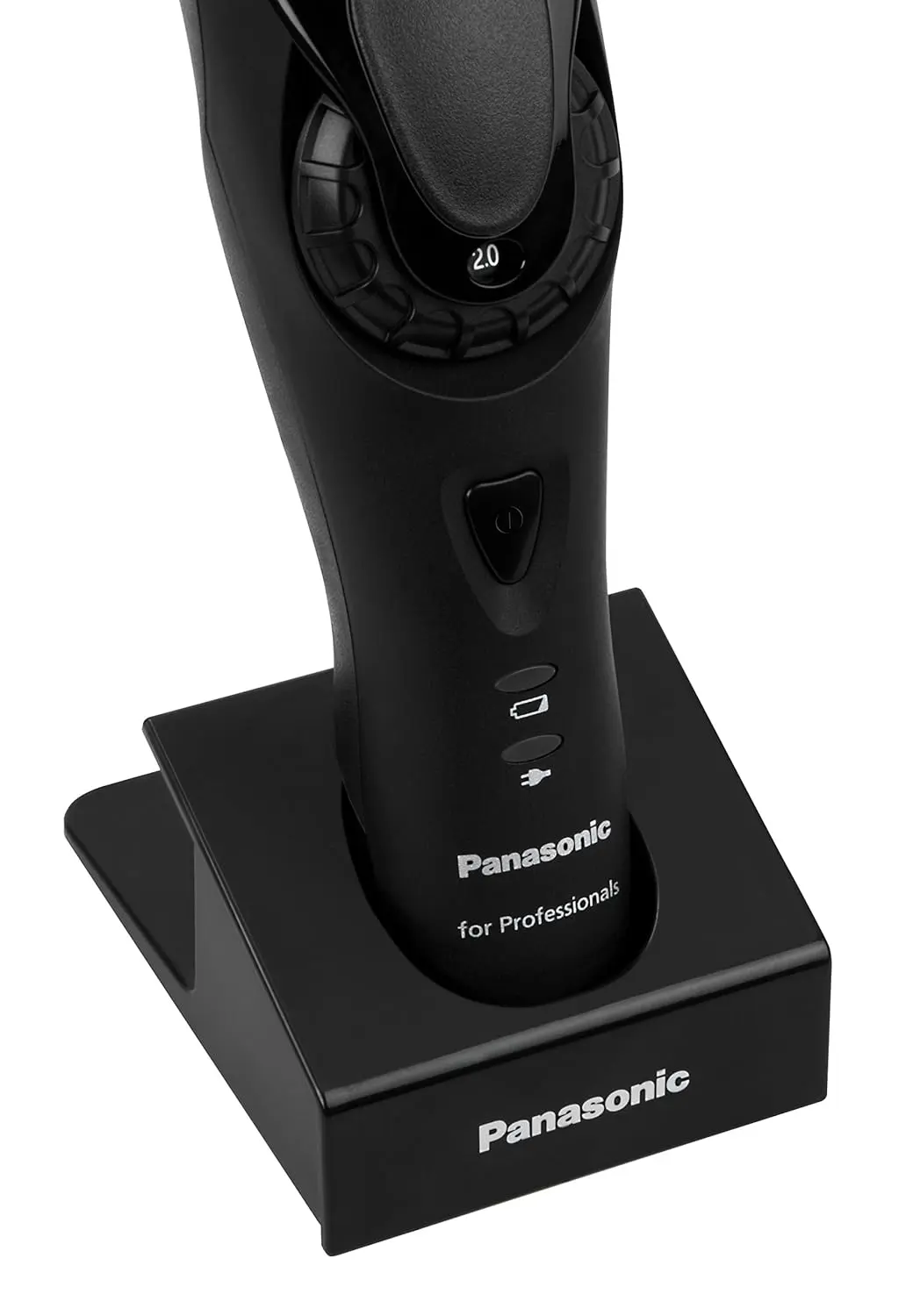 This is a genuine Panasonic charging stand for the ER-GP80 trimmer, featuring three storage ports for comb attachments, offering better organization.