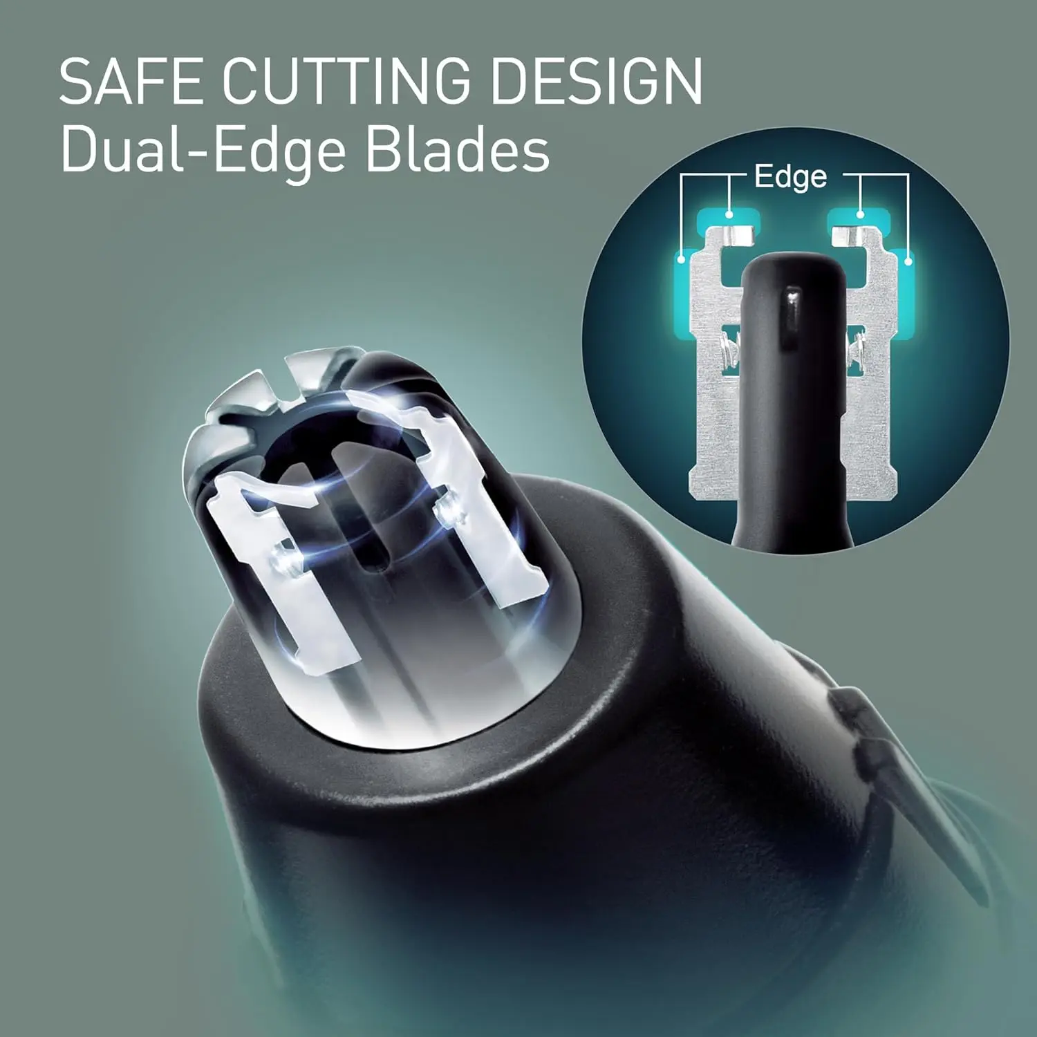 This Panasonic nose and ear hair trimmer features dual-edge blades for precise and detailed trimming, vortex cleaning, and wet/dry operation for convenient grooming.