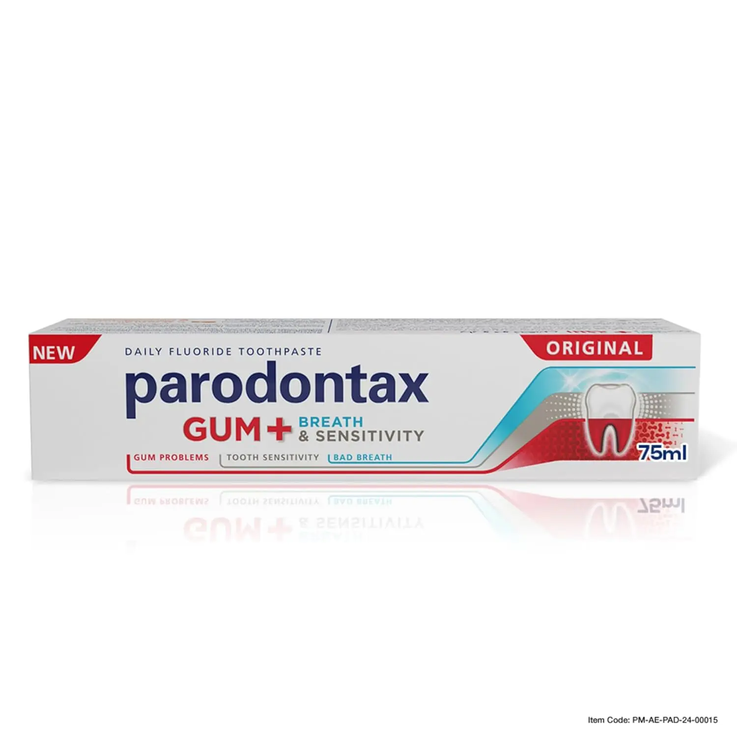 Parodontax toothpaste for gum problems, bad breath and sensitivity, featuring a peppermint and citrus flavor, provides a deeper clean every day.