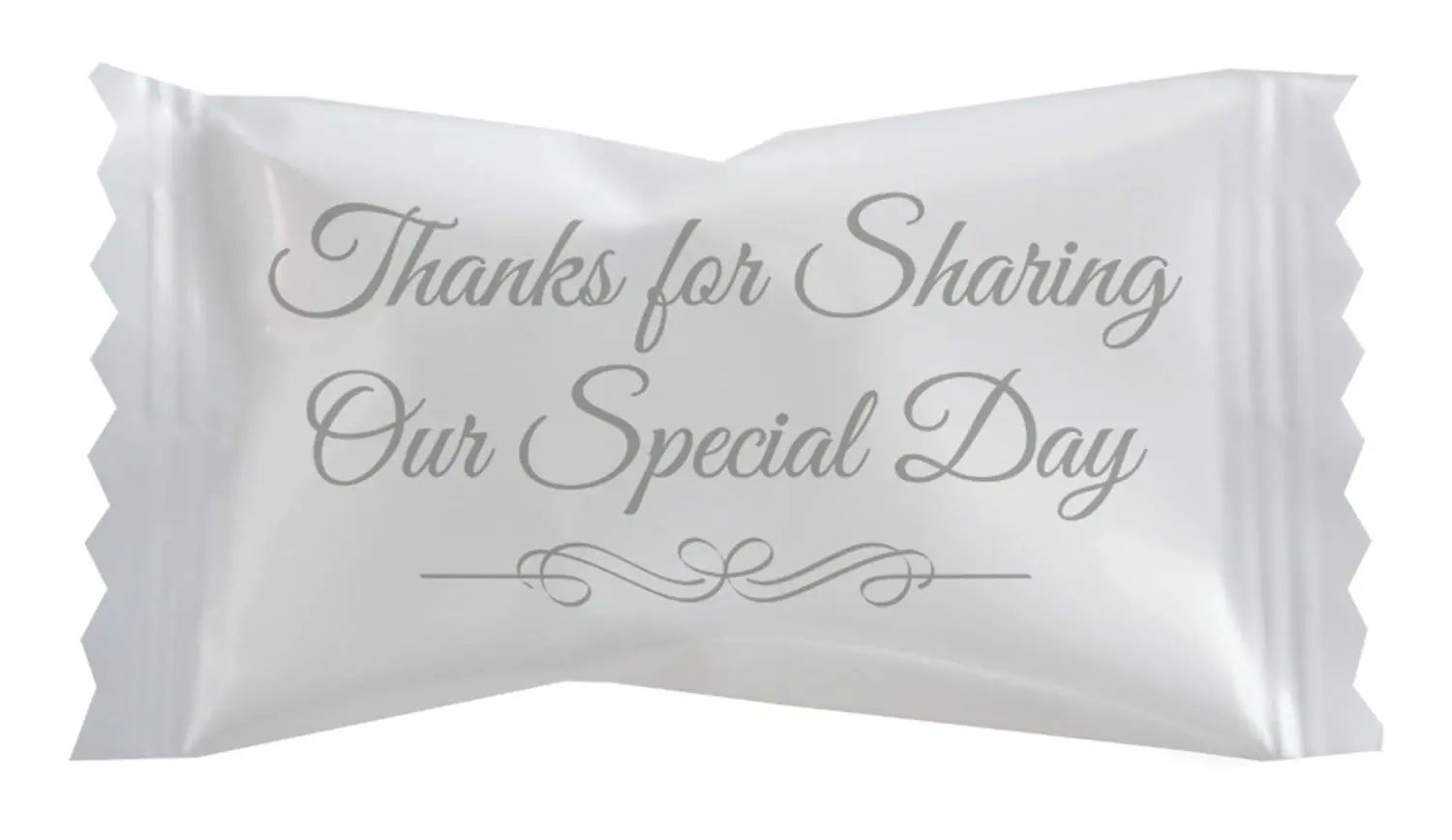 Six bags of Party Sweets white buttermints, individually wrapped, perfect as wedding favors or party decorations.