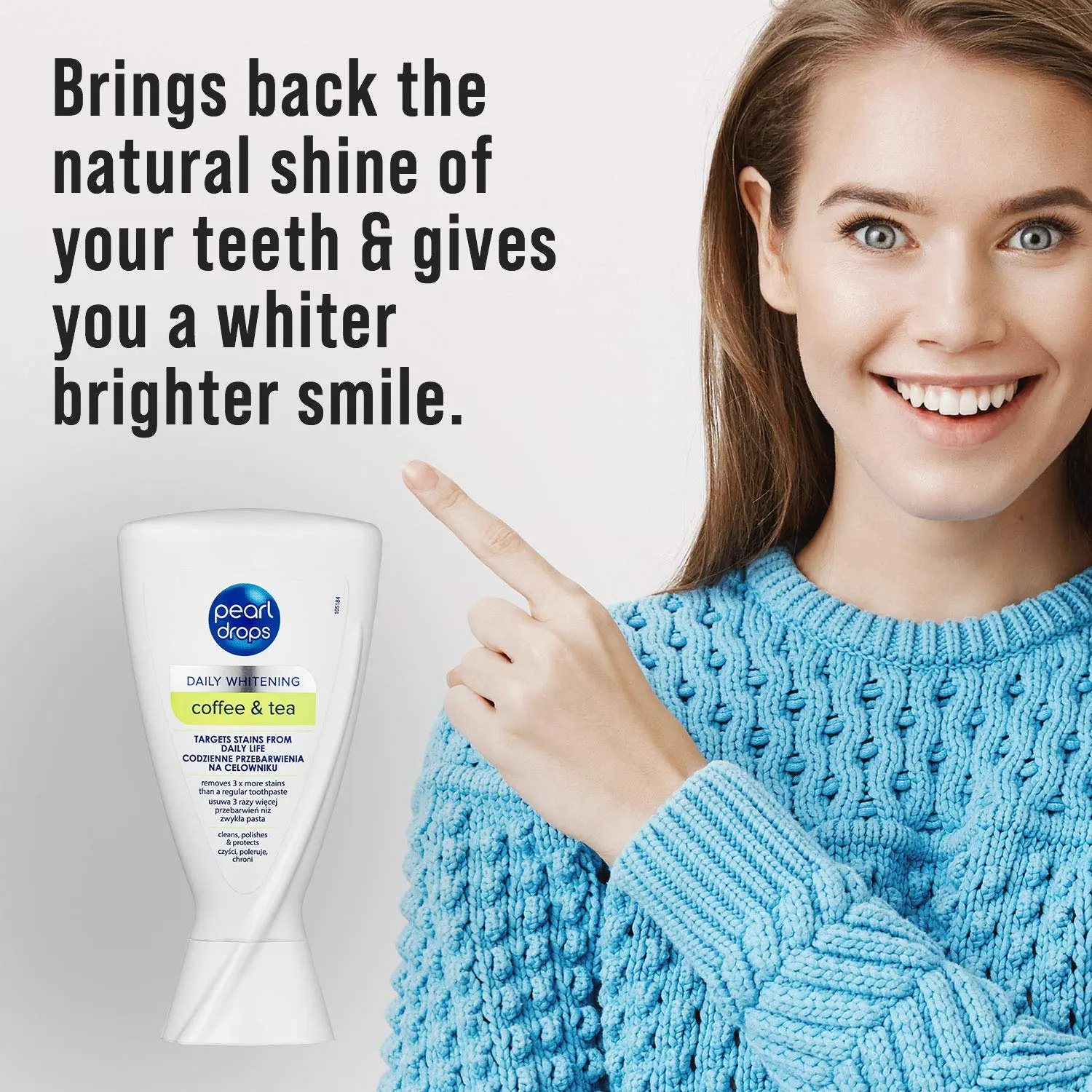 Pearl Drops Coffee & Tea 4D Whitening Toothpaste helps remove stains from coffee and tea consumption while freshening breath and preventing future stains.