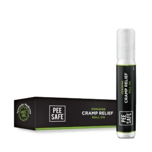 Pee Safe Cramp Relief Roll On by Redcliff, a medication for feminine pain relief during periods.