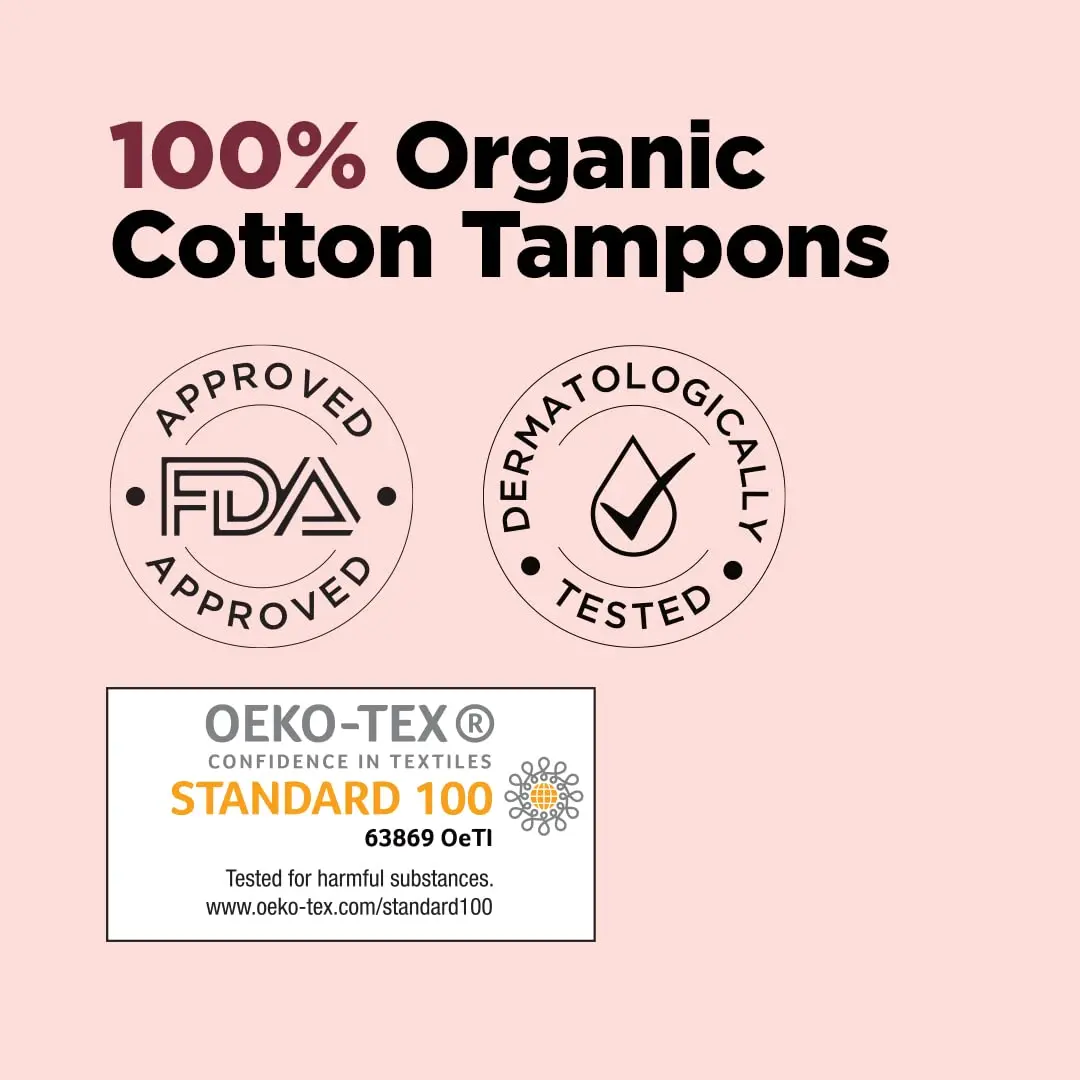 Pee Safe 100% organic cotton tampons provide super absorbency and comfortable, natural protection during menstruation, offering a biodegradable disposal option.
