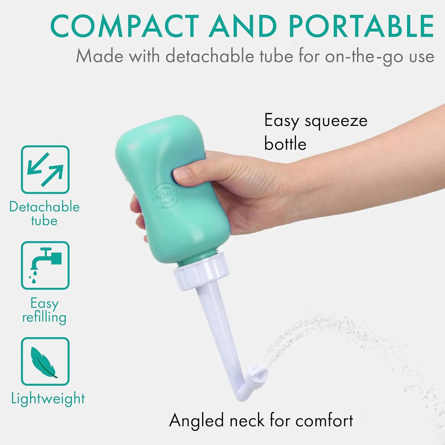 Tiffany blue peri bottle provides soothing postpartum perineal care and easy cleansing after birth, complete with travel bag for on-the-go use.