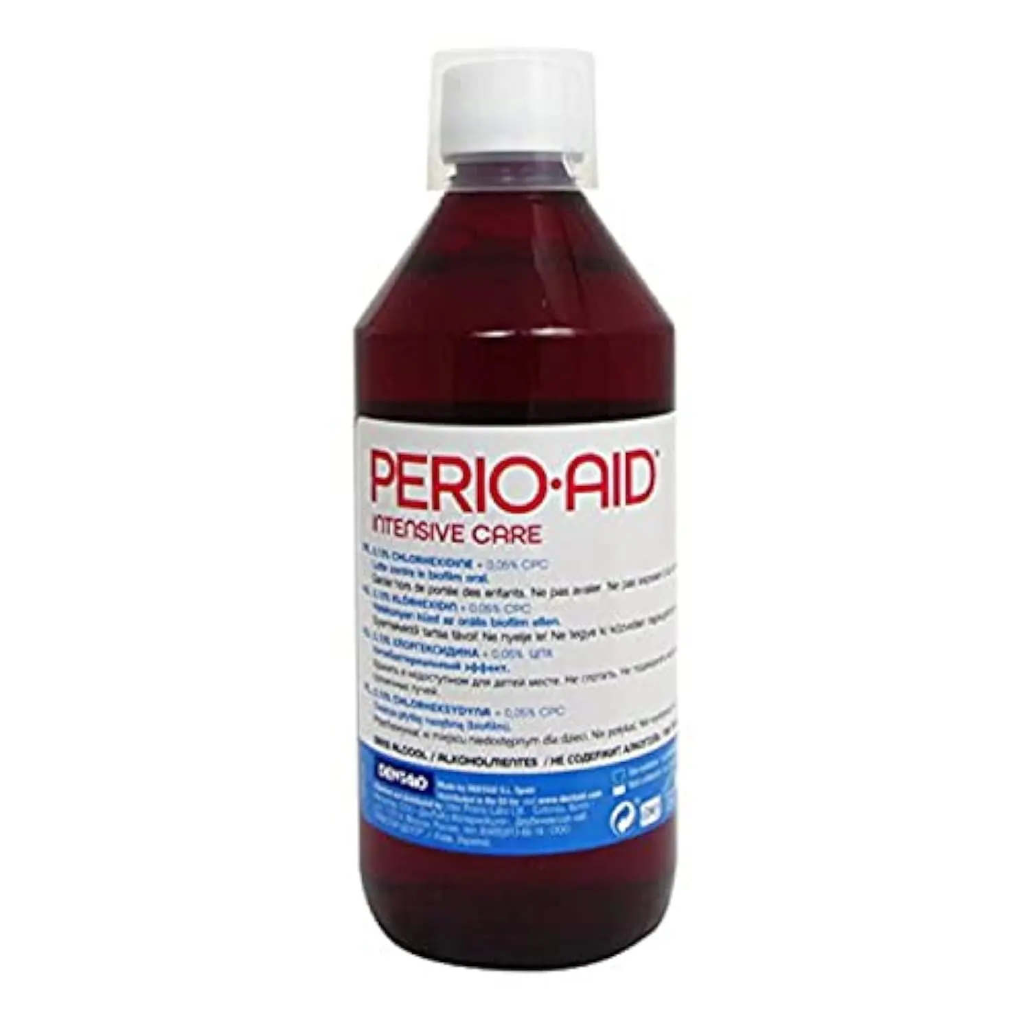 Alcohol-free Perio-Aid Intensive Care Mouthwash with 0.12% concentration is designed for treatment of periodontal and peri-implant diseases, providing maximum control over pathogenic bacteria.